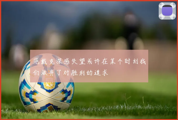 范戴克深感失望或许在某个时刻我们放弃了对胜利的追求